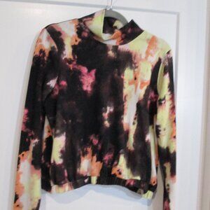 BP Nordstrom XL Multicolor Abstract Print Mock Neck Long Sleeve Top